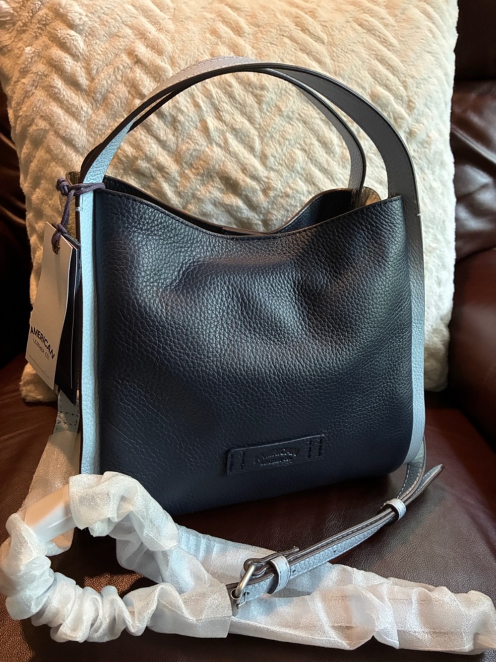 NWT American Leather Co. Auburn Convertible Crossbody Bag